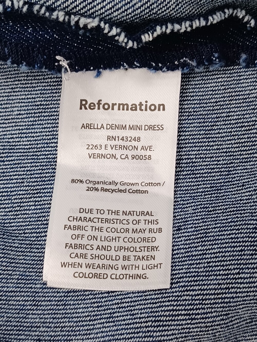 Reformation Arella Denim Mini Dress Size 6 Cotton Sleeveless Preppy In Flinders - Picture 12 of 14
